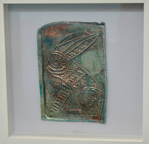 - a Ceramic by Jo Coffey, measuring 16 x 11 cm (H x W) framed at 25 x 25 cm £40